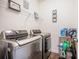 Well-equipped laundry room with modern washer and dryer, shelving, and organized storage for laundry supplies at 403 Fox Sparrow Ct, Summerville, SC 29486