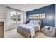 Charming bedroom with a blue accent wall, framed art, and a comfy seating area at 4115 Rising Tide Dr, Summerville, SC 29485