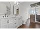 Modern bathroom featuring double vanities, stylish fixtures, and a luxurious walk-in shower with tile surround at 4735 Arco Ln, North Charleston, SC 29418