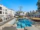 Swimming pool surrounded by lounge chairs in the center courtyard of multi-Gathering homes at 508 Helmsman St, Charleston, SC 29492