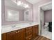 Bathroom featuring double sinks with wood cabinets and tile floors at 520 Givhans Rd, Ridgeville, SC 29472