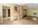 Kitchen featuring built-in desk and French doors to outdoor space at 520 Givhans Rd, Ridgeville, SC 29472