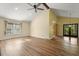 A living room featuring wood floors and neutral paint at 520 Givhans Rd, Ridgeville, SC 29472