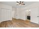 Spacious bedroom includes a large closet and attached bathroom with double doors and hard wood floors at 5950 Kelseys Mill Rd, Ravenel, SC 29470