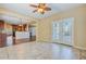 Open floor plan featuring a dining area with a ceiling fan and easy access to the outdoor patio at 9609 Portal Ct, Summerville, SC 29485