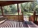 Charming porch featuring a wooden swing, a welcoming American flag, and tranquil views at 1020 Welles Ln, Walterboro, SC 29488