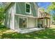 Backyard view features concrete patio, sliding glass doors, and low-maintenance siding at 105 Brailsford Rd, Summerville, SC 29485