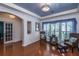 Cozy living room featuring hardwood floors and a stylishly decorated seating area at 107 Towering Pine Dr, Ladson, SC 29456