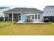 Manicured backyard featuring outdoor patio, barbecue grill, and dining set at 127 Archdale St, Summerville, SC 29486