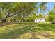 Expansive backyard featuring a shed and mature trees providing ample shade on a grassy lawn at 1303 Teal Ave, Charleston, SC 29412