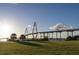 Scenic view of a cable-stayed bridge over water at sunset at 1423 Dahlia Dr, Mount Pleasant, SC 29464