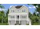 Two-story beach home with double garage, covered porch and charming facade at 1423 Dahlia Dr, Mount Pleasant, SC 29464
