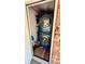 Conveniently located, stacked washer and dryer unit with cleaning supplies at 1521 Camp Rd, Charleston, SC 29412
