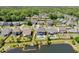 Beautiful aerial view of homes in a suburban community and pond at 1537 Fishbone Dr, Johns Island, SC 29455