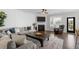 Spacious living room featuring fireplace and contemporary design elements at 1537 Fishbone Dr, Johns Island, SC 29455