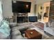 Inviting living room featuring a fireplace, large TV, and comfortable seating area at 1866 Ashley Hall Rd, Charleston, SC 29407