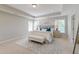 Stylish main bedroom with tray ceiling, plush carpet, and ample natural light creates a serene and inviting space at 2131 Pentland Dr, Charleston, SC 29412