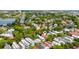 Drone shot of a neighborhood with many trees and houses, with a pin marking the location at 23 Savage St, Charleston, SC 29401