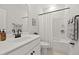 Clean and modern bathroom featuring bright white fixtures, tub/shower combo, and gray accents at 361 Ripple Park Dr, Summerville, SC 29486