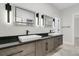Modern bathroom featuring a double sink vanity with rectangular vessel sinks at 3635 Pompano Ct, Seabrook Island, SC 29455
