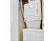 Convenient laundry area with stacked washer and dryer at 5802 Palmetto Dr # B-501, Isle of Palms, SC 29451