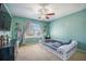 Fun bedroom with nice window, curtains, and fan at 603 Curing Ct, Moncks Corner, SC 29461