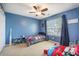Bedroom features great natural light, good size window, and ceiling fan at 603 Curing Ct, Moncks Corner, SC 29461