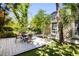 Backyard patio with outdoor seating and lush greenery at 76 Radcliffe St, Charleston, SC 29403