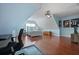 Spacious bedroom has wood floors, vaulted ceilings and nice light at 8566 Royal Palm Ln, North Charleston, SC 29420