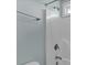 Clean shower space featuring white fixtures and pale blue walls at 8566 Royal Palm Ln, North Charleston, SC 29420