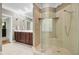 Elegant main bathroom features dual vanity, a glass shower, and great lighting, creating a spa-like experience at 105 Aviary Ct, Summerville, SC 29483