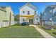 Large backyard with a seating area, a well-manicured lawn, and garden space at 107 Amaranth Ave, Summerville, SC 29483