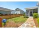 Inviting backyard with well-maintained lawn, wooden fence, and a charming screened-in porch at 112 Starling St, Summerville, SC 29483