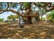 Unique treehouse with platform and slide nestled within a large tree providing space for imaginative play at 112 Starling St, Summerville, SC 29483