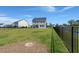 Backyard with a black fence, a view of the lake and other homes at 118 Jesup Ct, Ridgeville, SC 29472