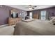 Spacious main bedroom with neutral tones, a ceiling fan, and a comfortable bed at 118 Netherfield Dr, Summerville, SC 29486