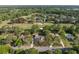 Overhead shot of homes nestled within a golf course community, featuring tree-lined streets and manicured lawns at 1183 Farm Quarter Rd, Mount Pleasant, SC 29464