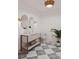 Bright bathroom with a double vanity, patterned floor, and modern fixtures at 1183 Farm Quarter Rd, Mount Pleasant, SC 29464