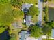 Aerial view of home showing backyard, mature trees, and proximity to pond at 119 Alwyn Blvd, Summerville, SC 29485