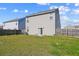Grassy backyard featuring a house, privacy fence and sliding door entrance, perfect for outdoor enjoyment at 136 Pontoria Dr, Summerville, SC 29483