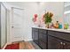 Modern bathroom with dual sinks and a glass-enclosed shower at 136 Pontoria Dr, Summerville, SC 29483