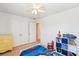 Bedroom with carpet, ceiling fan, large closet, dresser, chair, and a themed comforter at 136 Pontoria Dr, Summerville, SC 29483