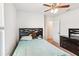 Cozy bedroom features a ceiling fan and comfortable furnishings, creating a relaxing atmosphere at 136 Pontoria Dr, Summerville, SC 29483