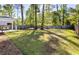 Expansive backyard featuring lush green lawn, mature trees, and privacy fence at 1411 Thin Pine Dr, Johns Island, SC 29455