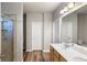Spacious bathroom featuring a double vanity, a shower and neutral tile at 1411 Thin Pine Dr, Johns Island, SC 29455