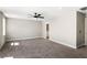 Large bedroom includes a ceiling fan and gray carpeting at 1518 Stanwick Dr, Johns Island, SC 29455