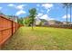 Large backyard with a wooden fence and lush lawn at 153 Caleb Ct, Ladson, SC 29456