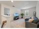 Cozy living room area with a comfortable couch, TV, and natural light from the window at 153 Caleb Ct, Ladson, SC 29456