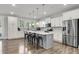 Modern kitchen featuring an island with seating and stainless steel appliances at 1541 Homecoming Blvd, Ravenel, SC 29470