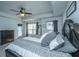 Bright main bedroom with tray ceiling, ceiling fan, and access to a private balcony at 1865 Towne St, Johns Island, SC 29455